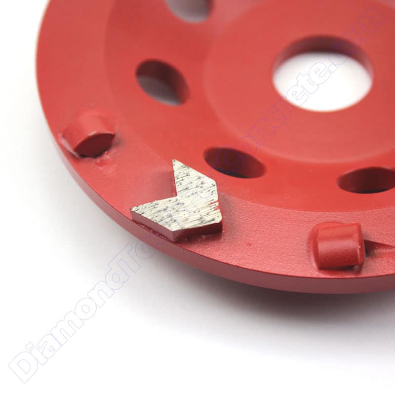 125mm Diamond Cup Wheel with 6 Quater PCD and 3 Arrows