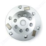 125mm PCD floor coating removal cup wheels with 3 sacrificial bars