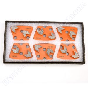 2 Arrow Segmented ESD Concrete Grinding Shoes with 3 Holes